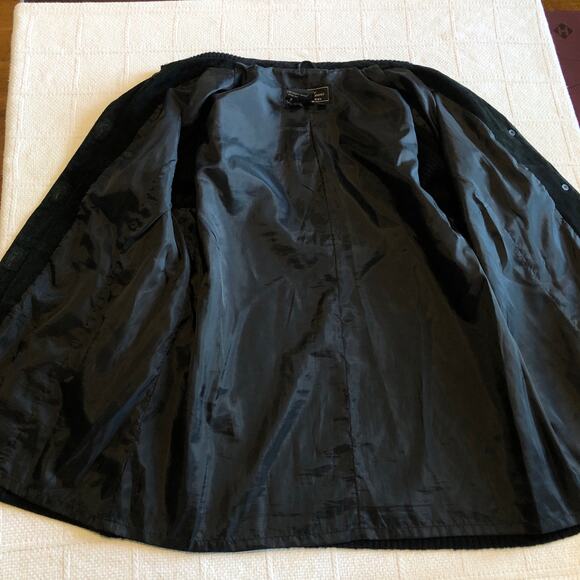 Vintage Y2K Terry Lewis Classic Luxuries Black Leather Wool Knit Jacket Suede L - Picture 9 of 11